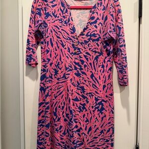 Lilly Pulitzer Pink and Blue Coral Pattern Dress